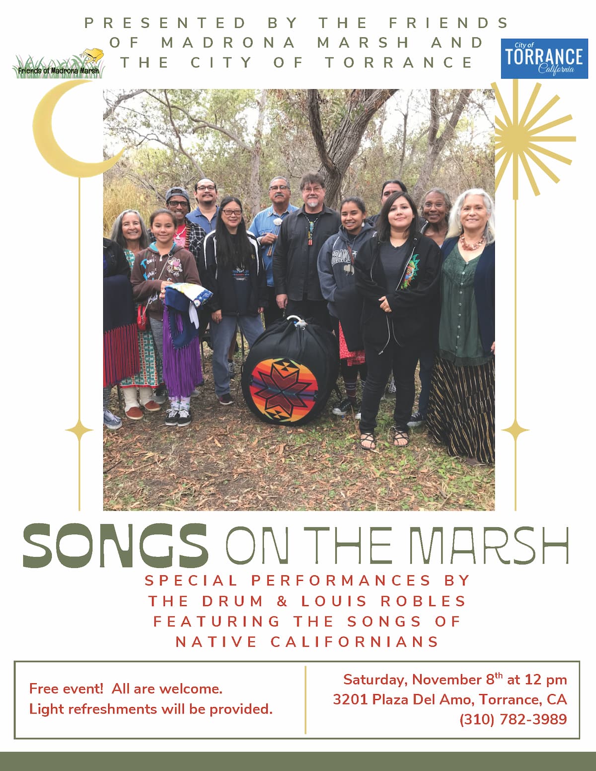 Songs on the Marsh at Madrona March Nature Center on Saturday, November 8, 2025 at 12:00PM