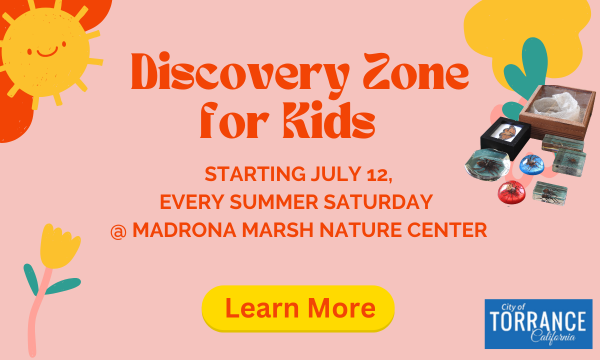 Discovery Zone for kids every Saturday of the summer at the Madrona Marsh in Torrance
