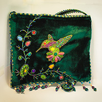 hummingbird beaded purse