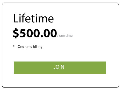 Lifetime Membership $500 One-Time Billing