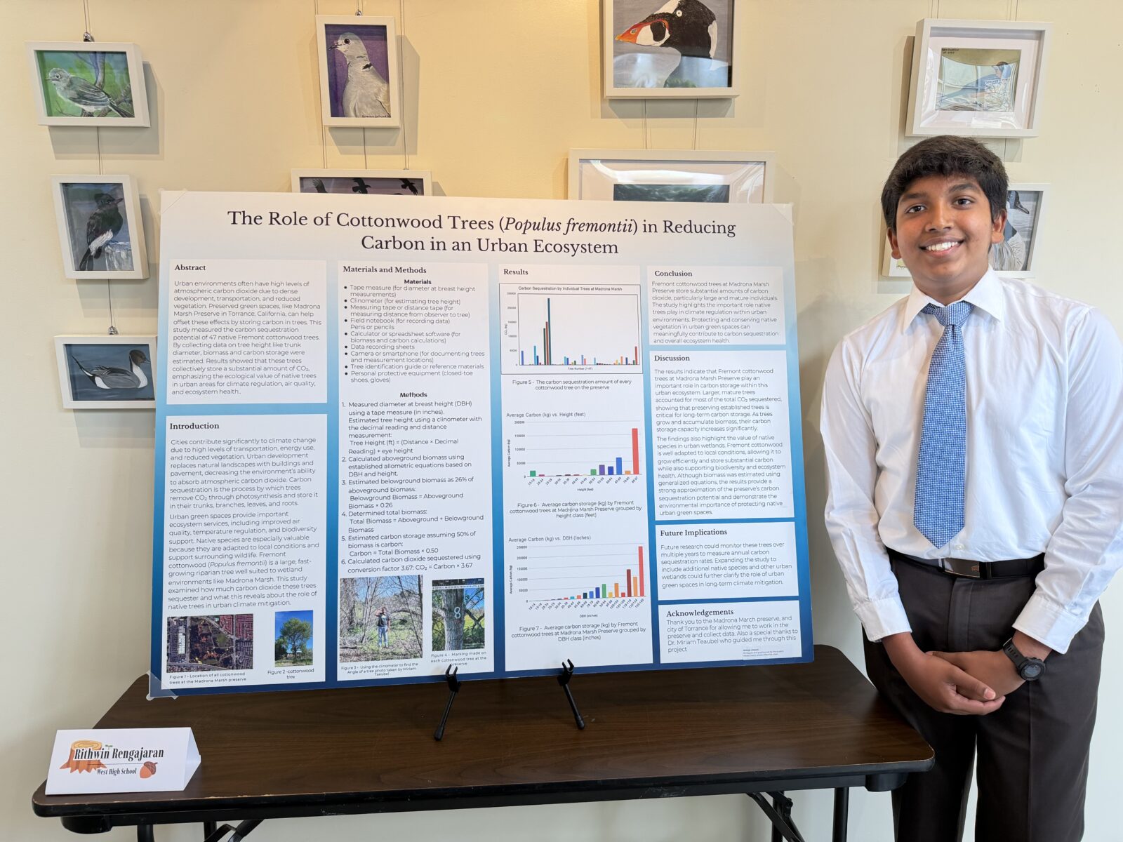 Rithwin Rengajaran standing with his Expo display