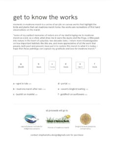 get to know the works - descriptions of various art pieces by Stephanie Hu