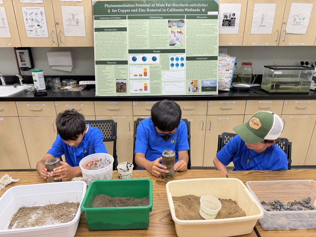 Young Naturalists learning about water filtrations