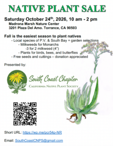 Flyer for Native Plant Sale on 10/24/26